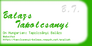 balazs tapolcsanyi business card
