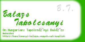 balazs tapolcsanyi business card